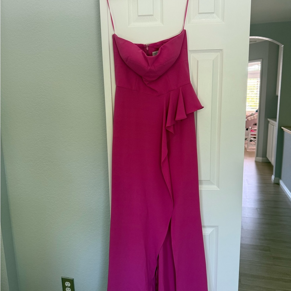 Dress the Population Strapless Fuchsia Gown